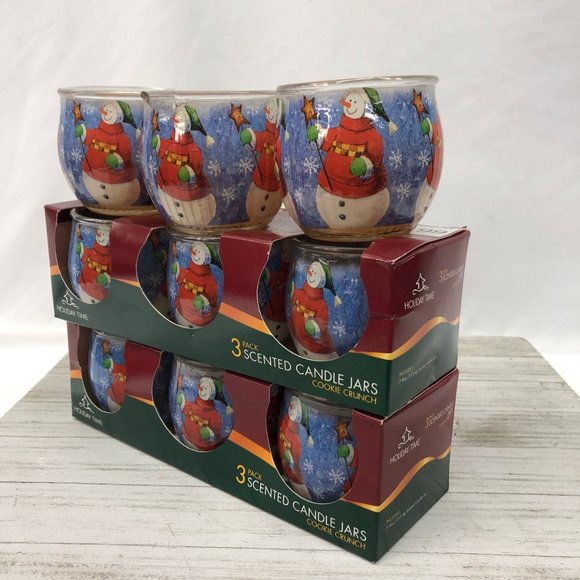 Snowman Christmas Candles Cookie Crunch Scented Pack of 9 (1 Chipped) - Picture 6 of 6